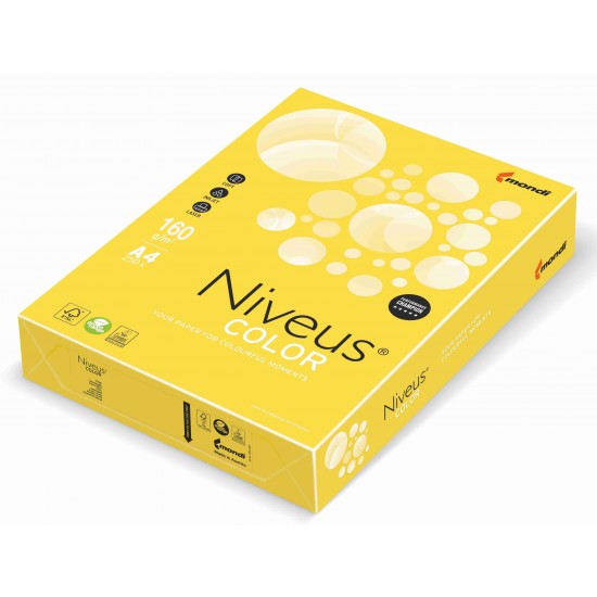 Carton colorat A4 galben canar intens 160G 250/top CY39 NIVEUS Carton colorat A4 galben canar intens 160G 250/top CY39 NIVEUS